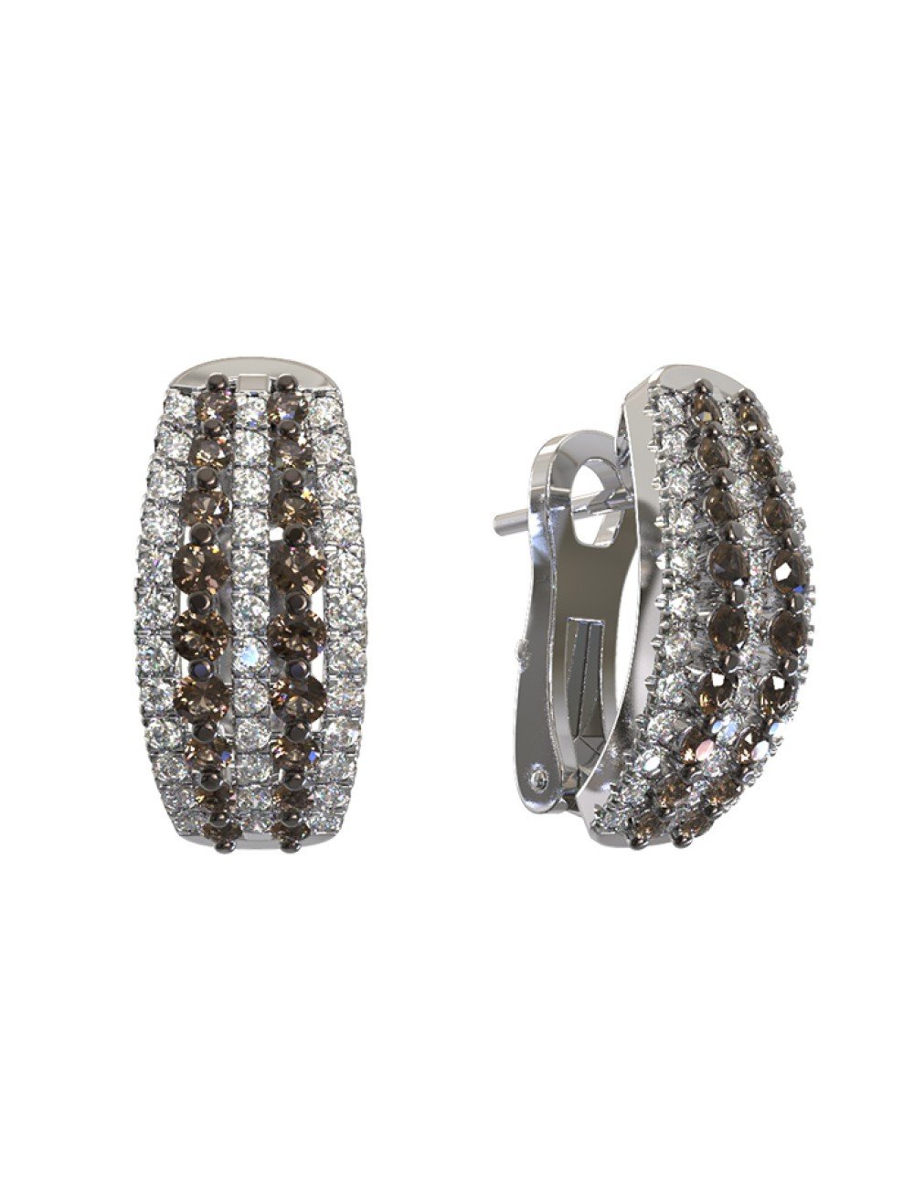 Серьги из белого золота c бриллиантами