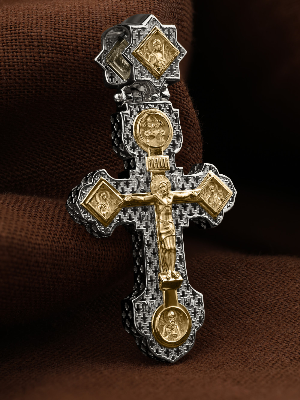 Крест из белого золота 585 пробы