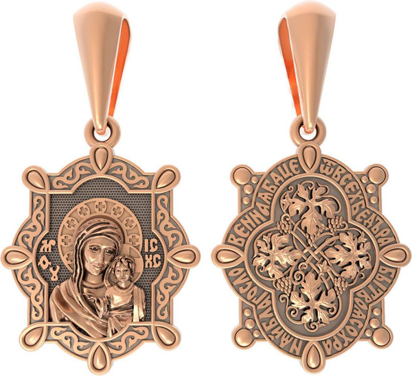 Образок из красного золота 585 пробы