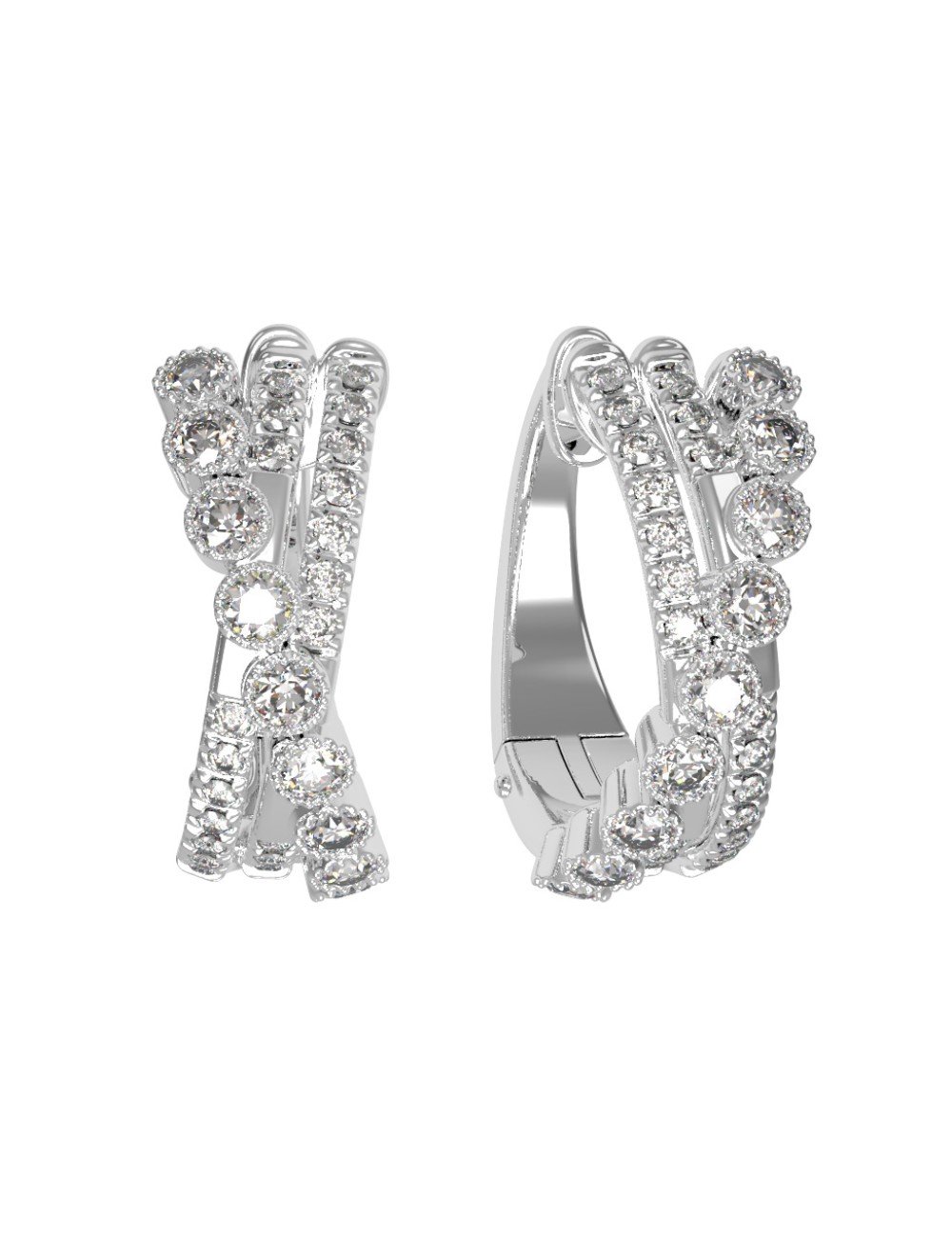 Серьги из белого золота c бриллиантами