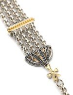 Браслет из серебра и золота c рубином