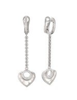 Серьги из белого золота c бриллиантами и перламутром