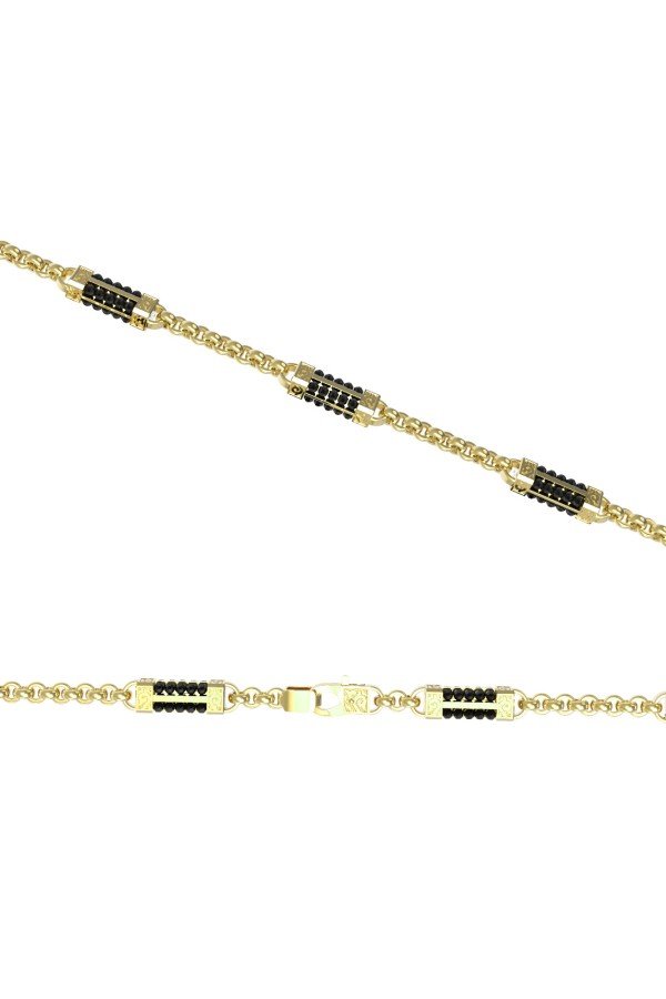 Цепь из лимонного золота c ониксом
