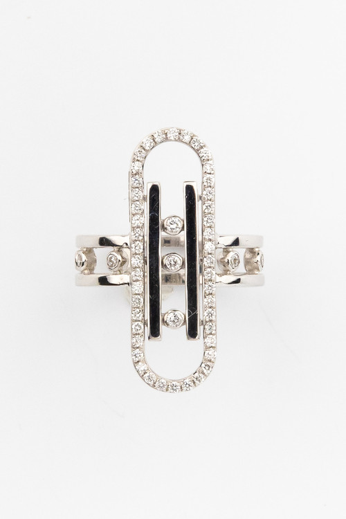 Кольцо из белого золота 585 пробы c бриллиантами