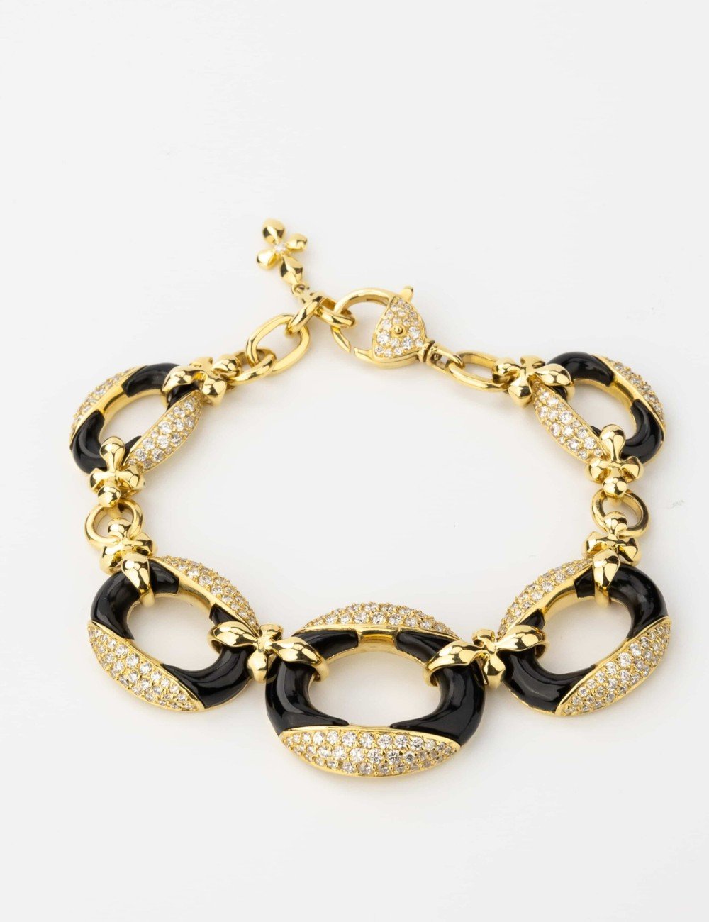 Браслет из лимонного золота c бриллиантами и ониксом