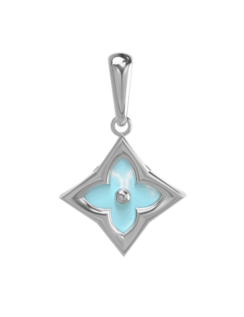 Подвеска из белого золота c бирюзой