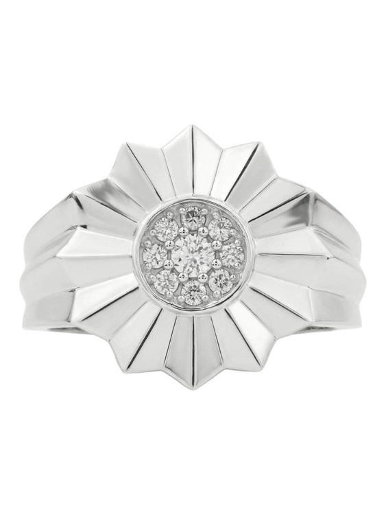 Кольцо из белого золота 585 пробы c бриллиантами