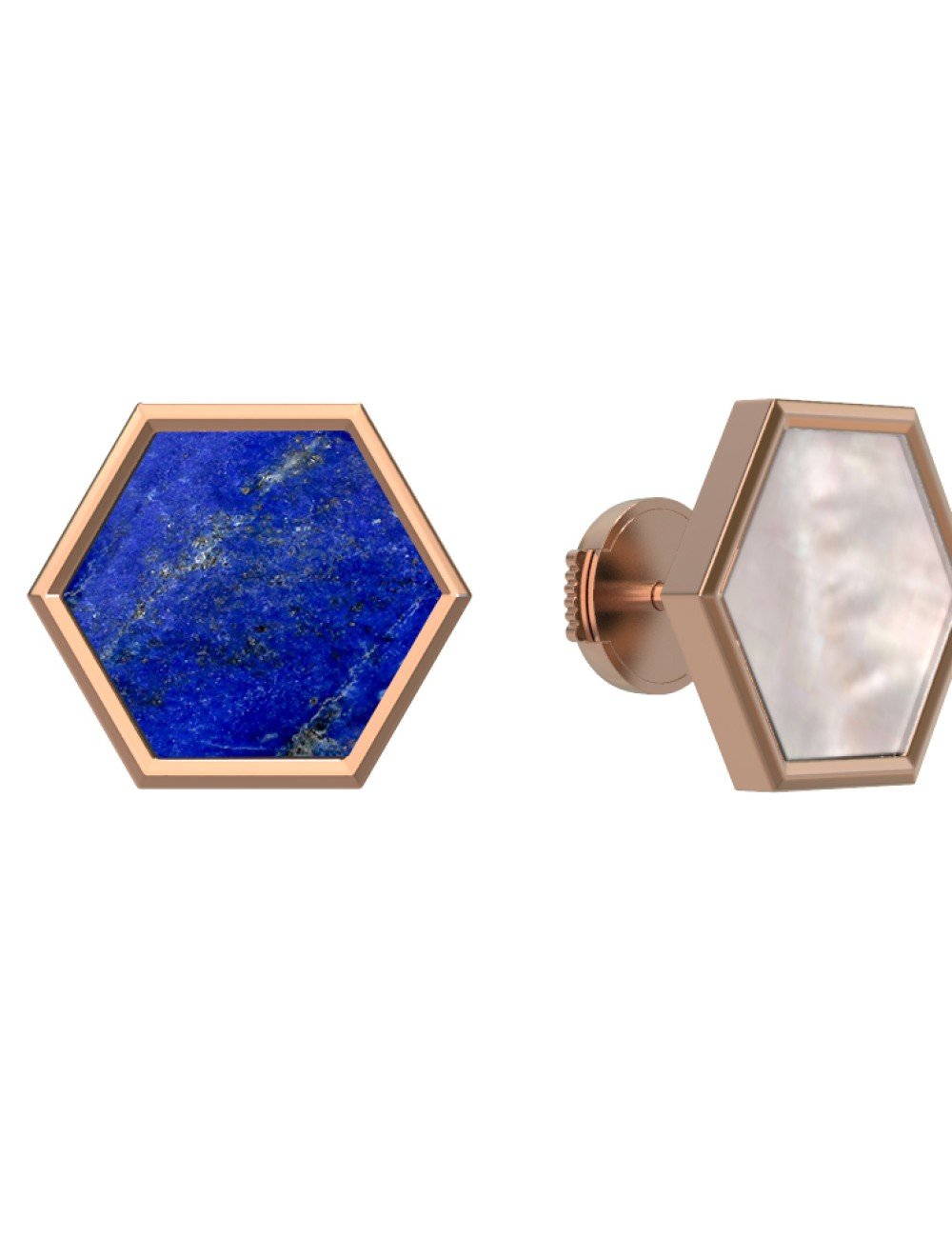 Серьги из золота c лазуритом и перламутром