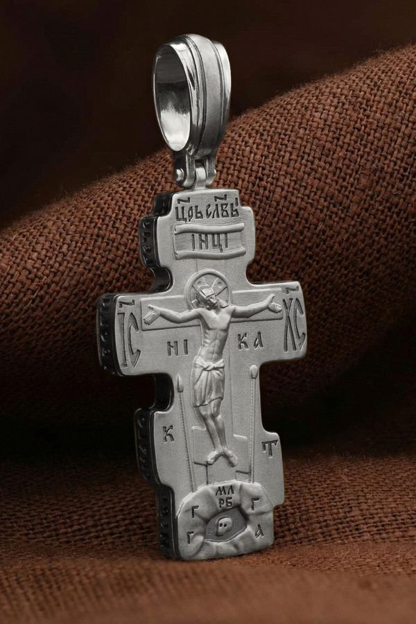 Крест из белого золота 585 пробы