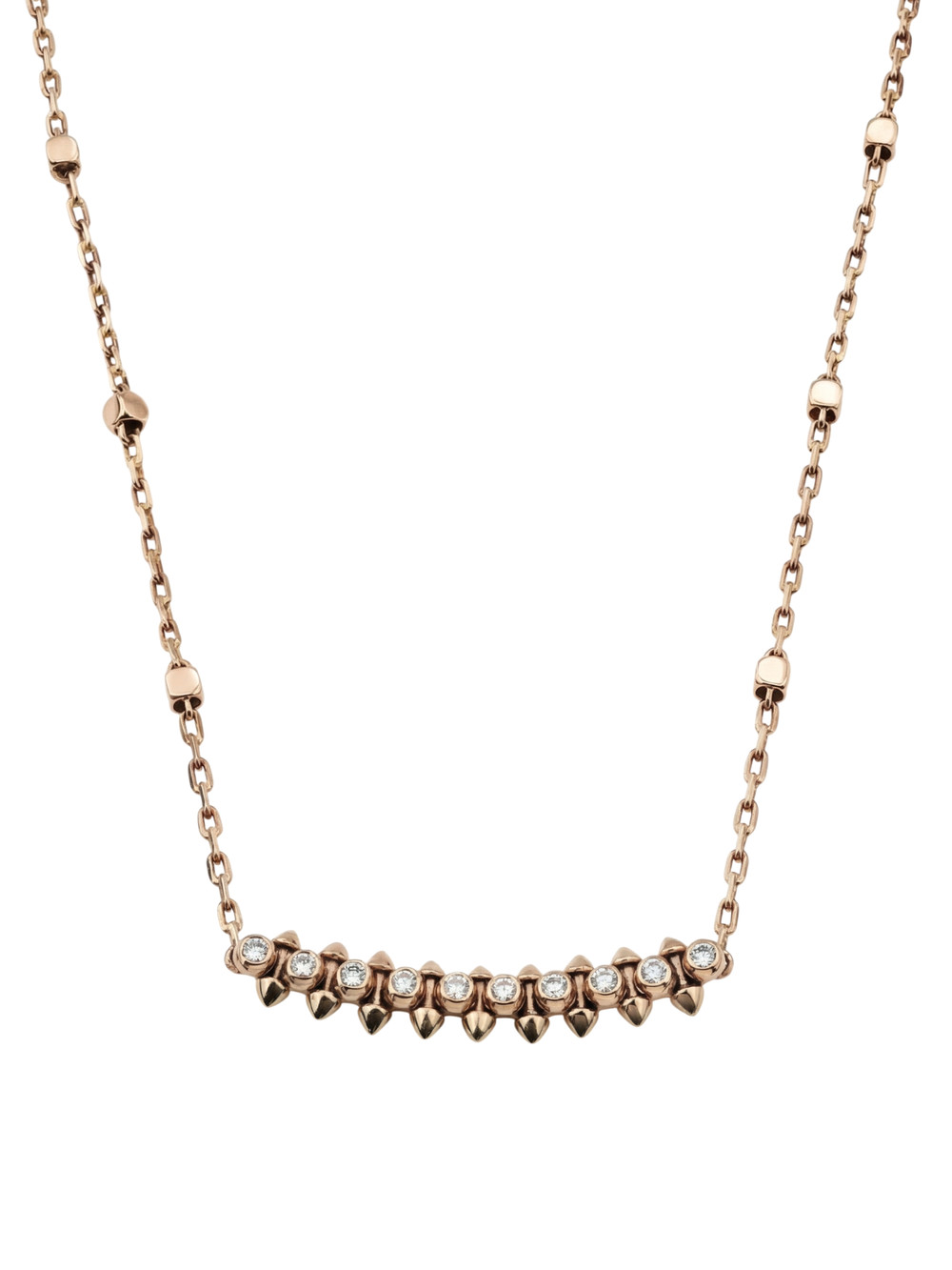 Колье из розового золота 585 пробы c бриллиантами