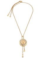 Колье из золота c ониксом и перламутром