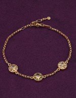 Браслет из золота c бриллиантами, малахитом и перламутром