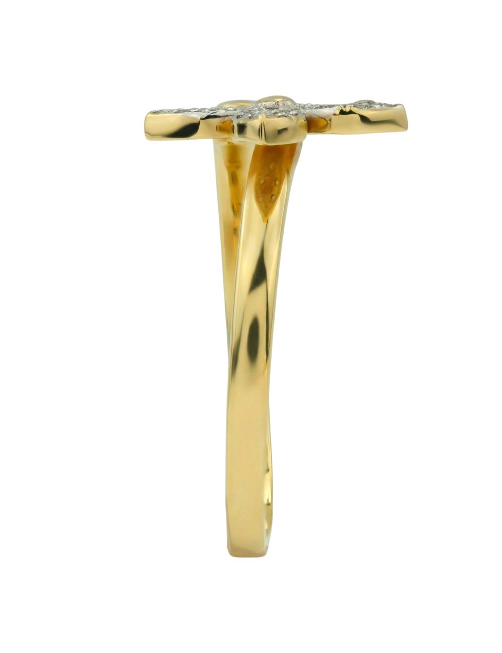 Кольцо из лимонного золота c бриллиантами