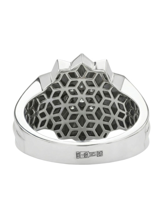 Кольцо из белого золота 585 пробы c бриллиантами