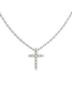 Крест из белого золота c бриллиантами