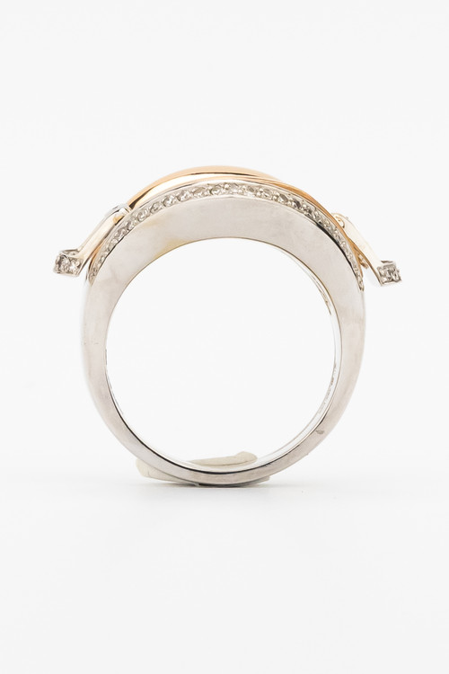 Кольцо из белого золота 585 пробы c бриллиантами