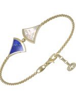 Браслет из лимонного золота c лазуритом и перламутром