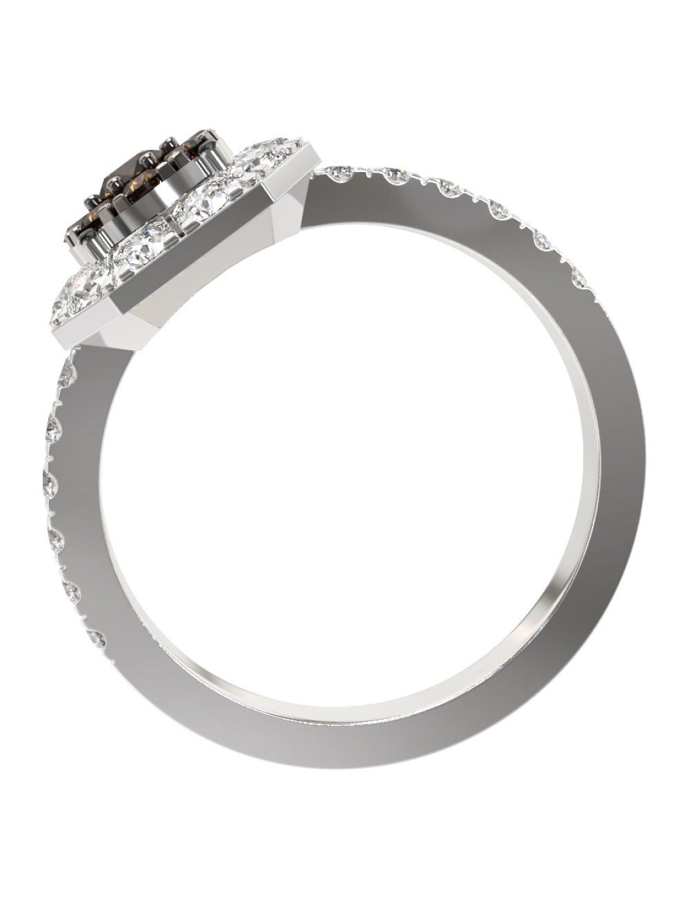 Кольцо из белого золота c бриллиантами