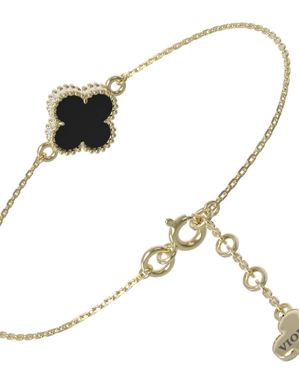 Браслет из лимонного золота c ониксом