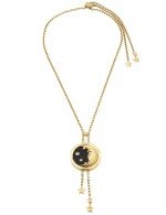 Колье из лимонного золота c ониксом и перламутром