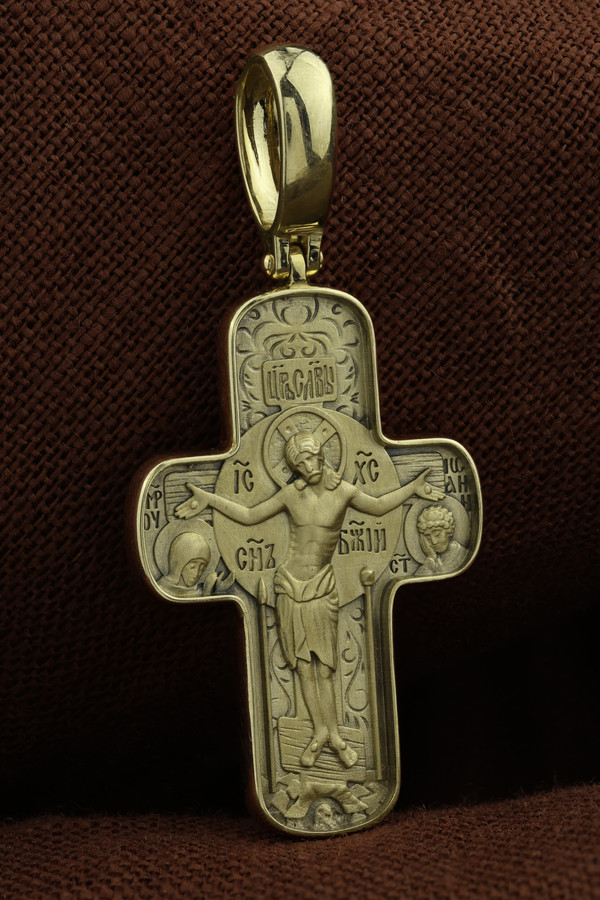 Крест из зелёного золота 585 пробы