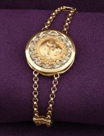 Браслет из лимонного золота c ониксом и перламутром