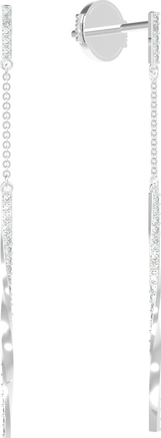 Серьги из белого золота 585 пробы c бриллиантами