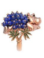 Кольцо из золота c эмалью и лазуритом