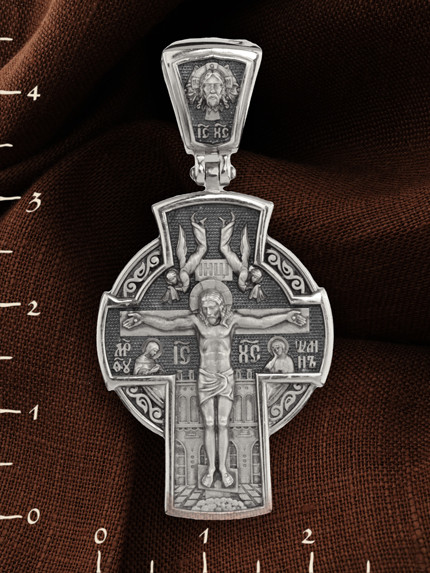 Крест из белого золота 585 пробы