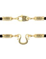 Гайтан из лимонного золота c кожаным шнурком