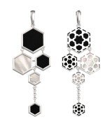 Подвеска из белого золота c ониксом и перламутром