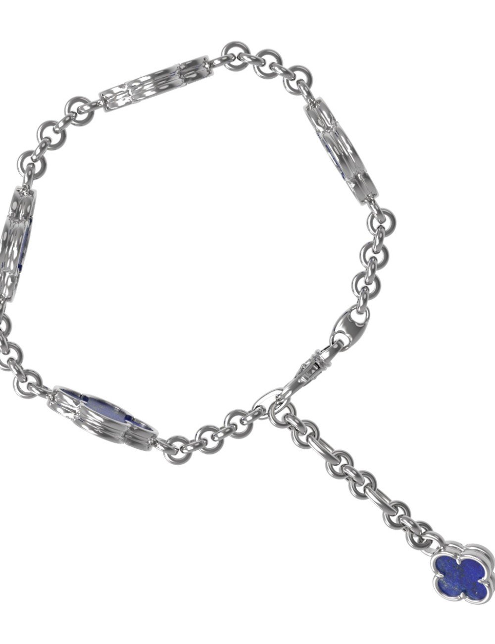 Браслет из белого золота c лазуритом