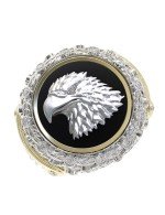 Кольцо из лимонного золота c бриллиантами и ониксом