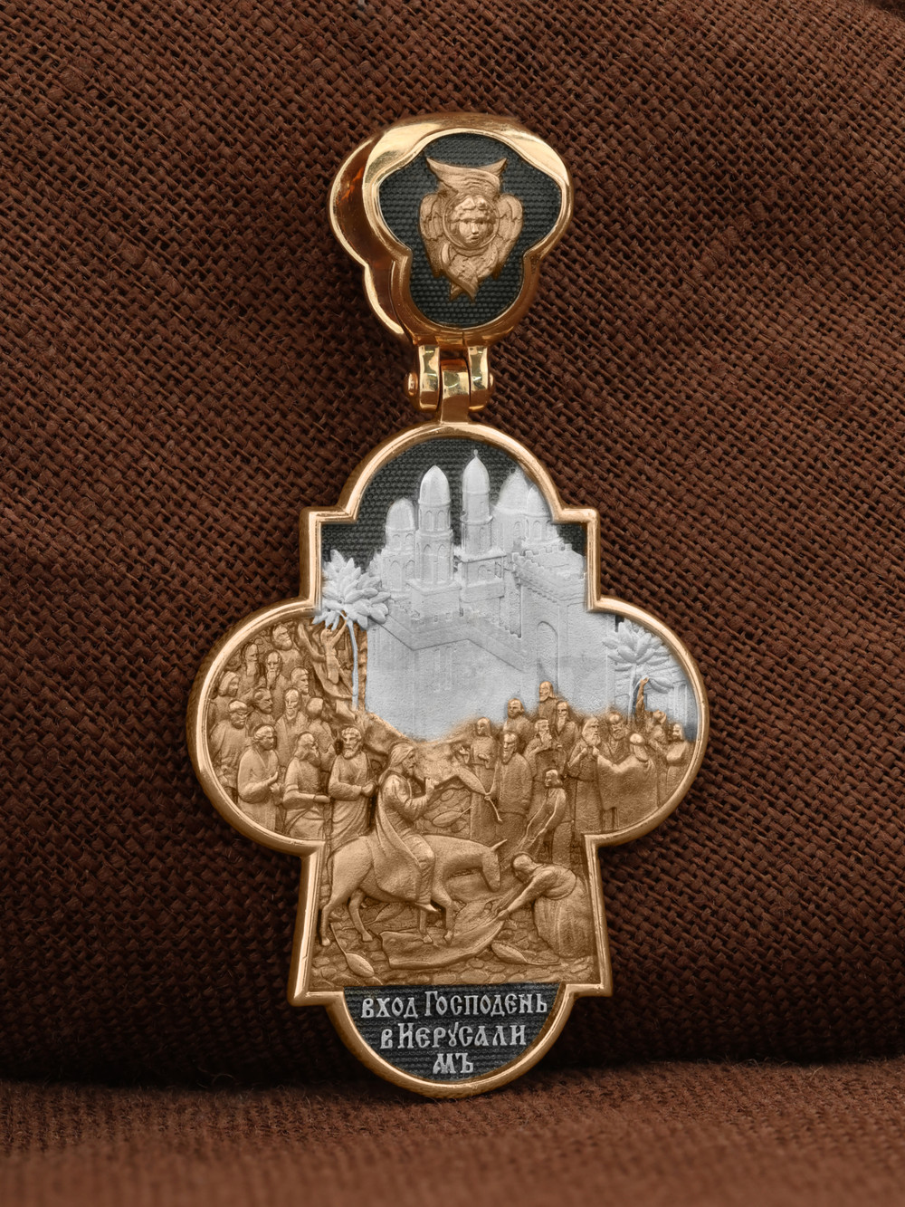 Крест из красного золота 585 пробы