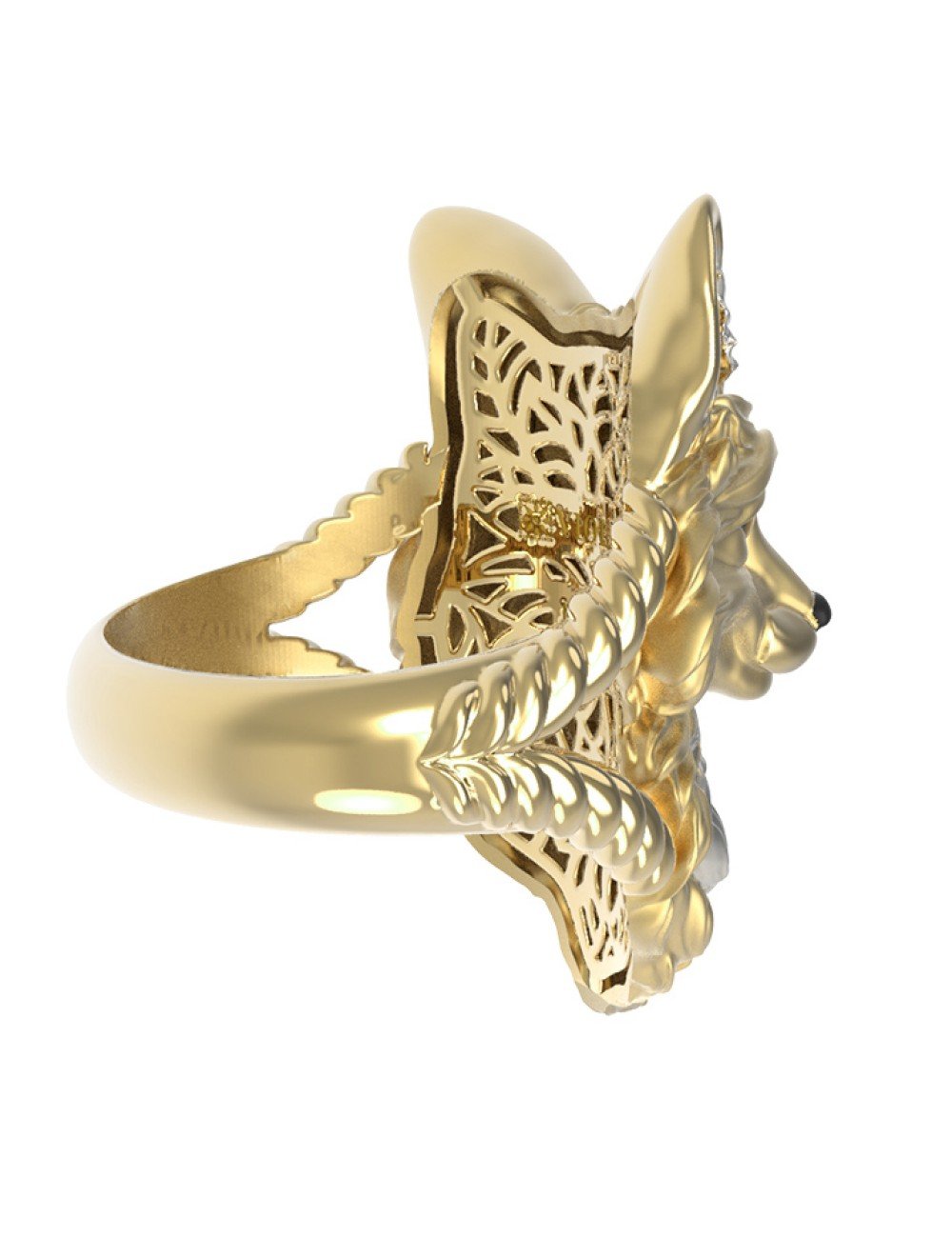 Кольцо из лимонного золота c эмалью