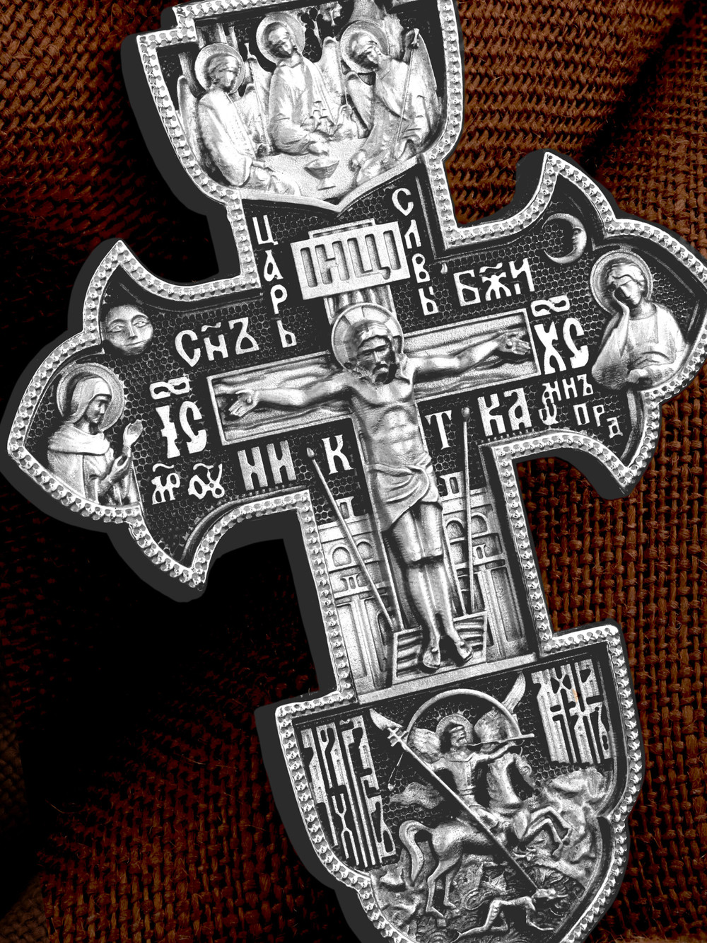 Крест из белого золота 585 пробы