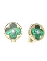 Серьги из лимонного золота c бриллиантами и малахитом