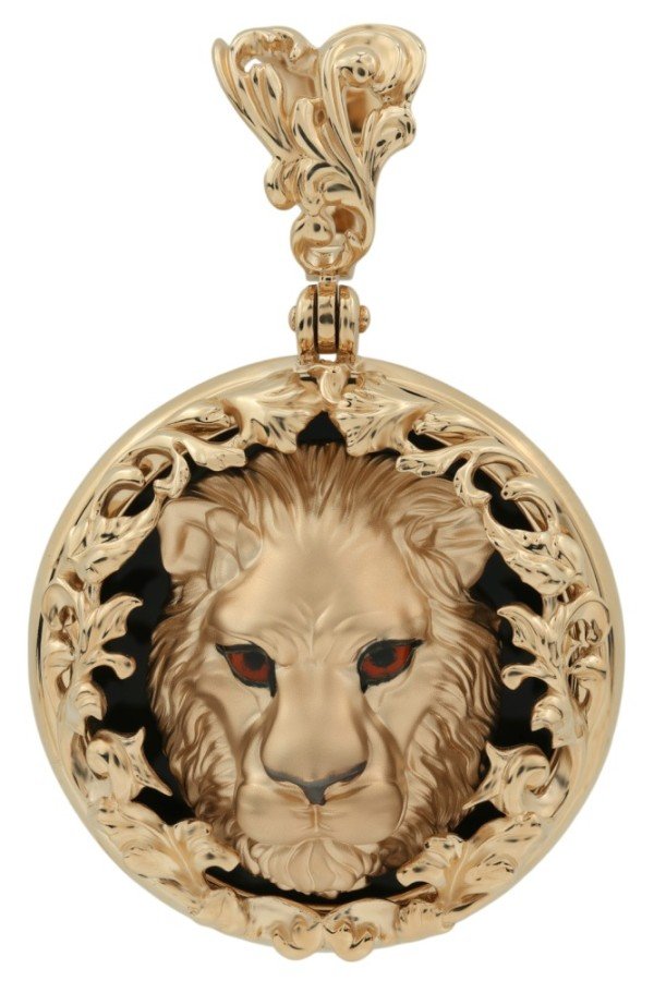 Подвеска из золота c эмалью и ониксом