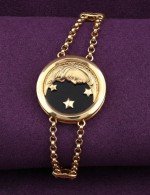 Браслет из лимонного золота c ониксом и перламутром