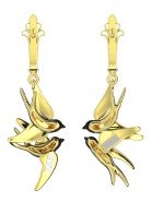 Серьги из лимонного золота c эмалью