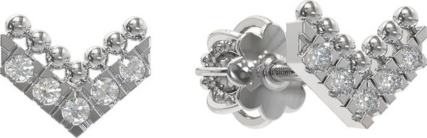 Серьги из белого золота 585 пробы c бриллиантами