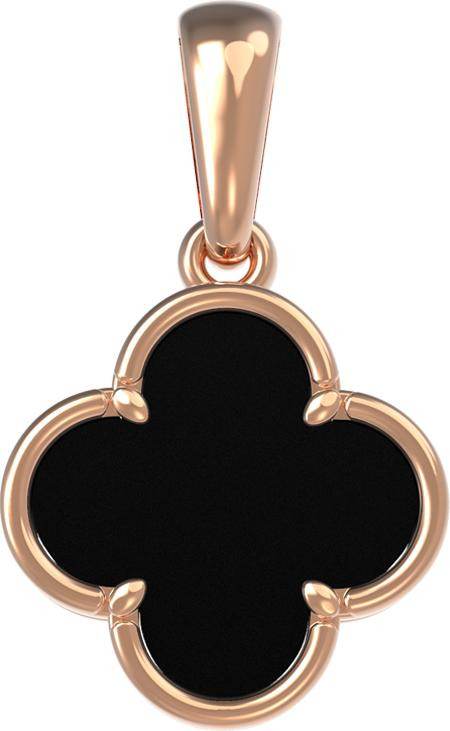 Подвеска из красного золота 585 пробы c ониксом