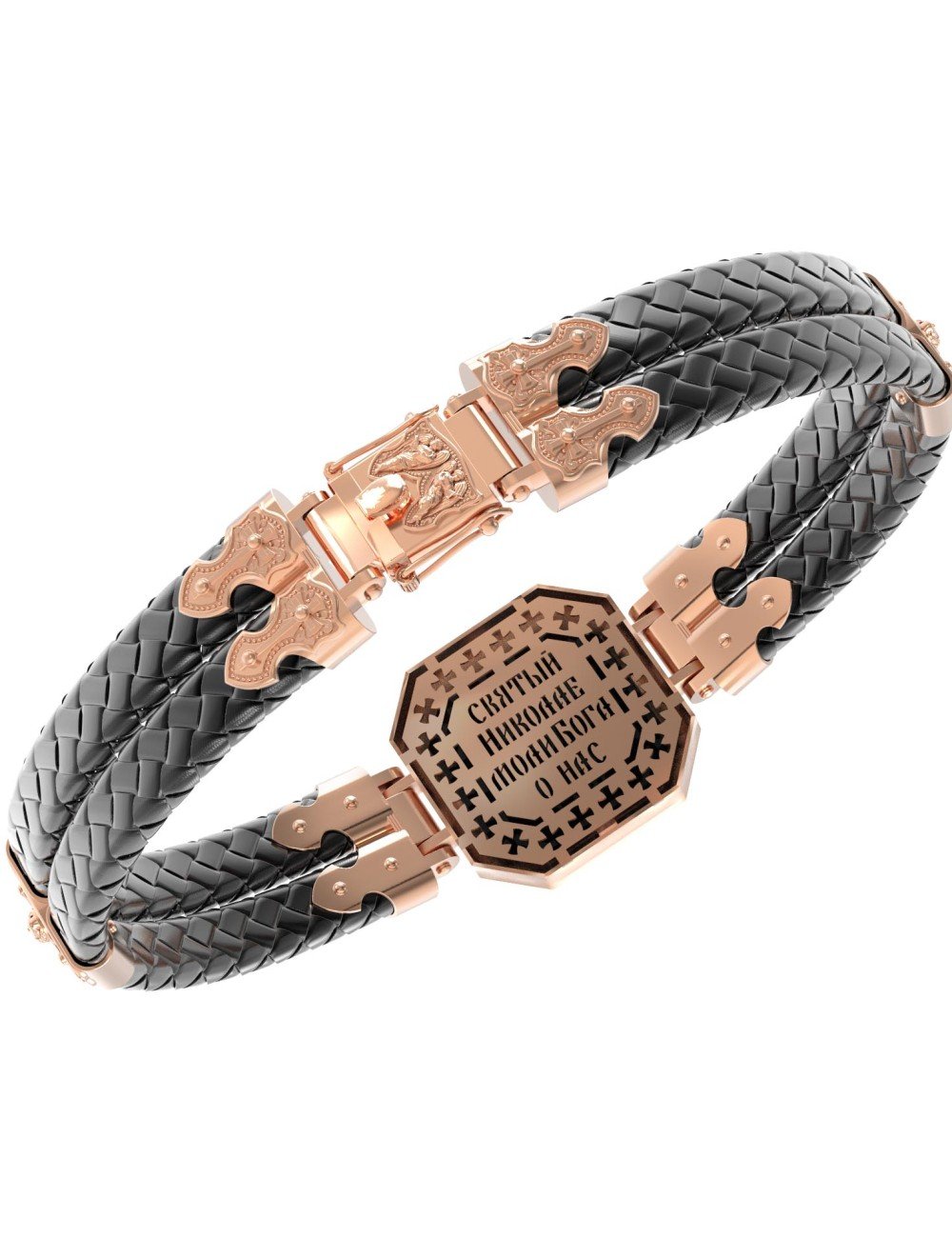 Браслет из золота c шнурком и ониксом