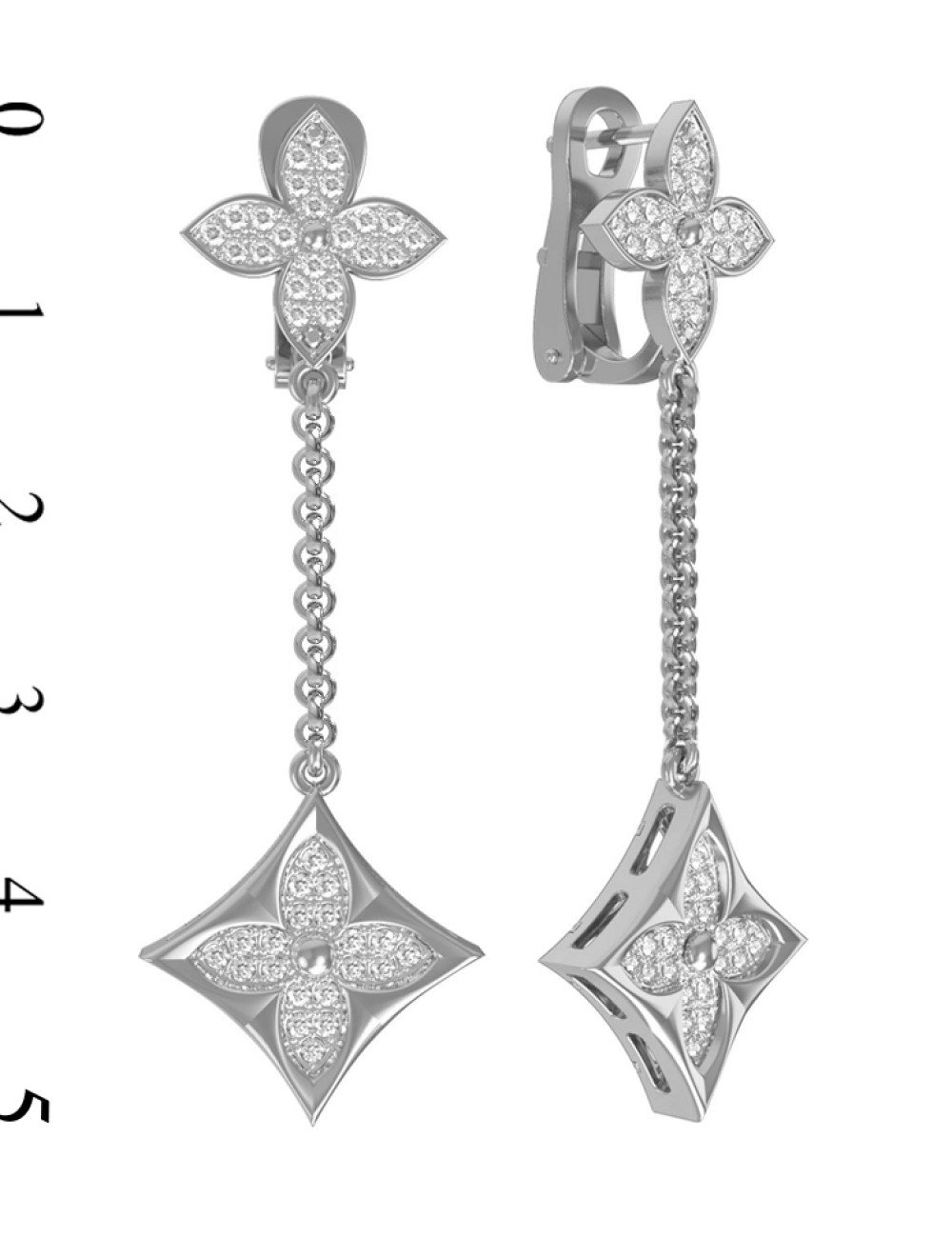 Серьги из белого золота c бриллиантами