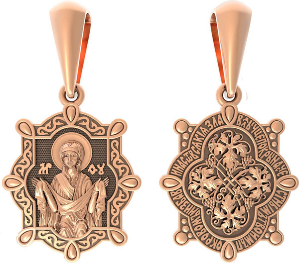 Образок из красного золота 585 пробы