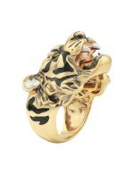 Кольцо из лимонного золота c эмалью