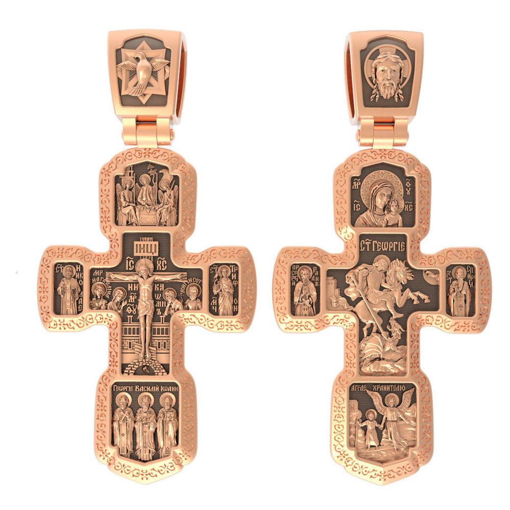 Крест из красного золота 585 пробы