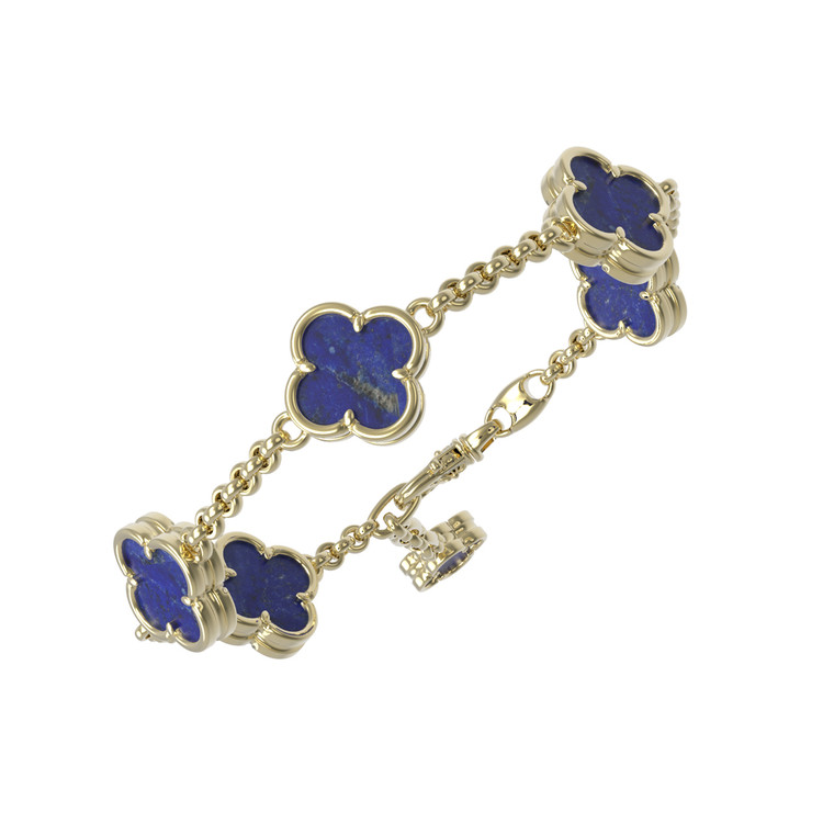 Браслет из лимонного золота 585 пробы c лазуритом