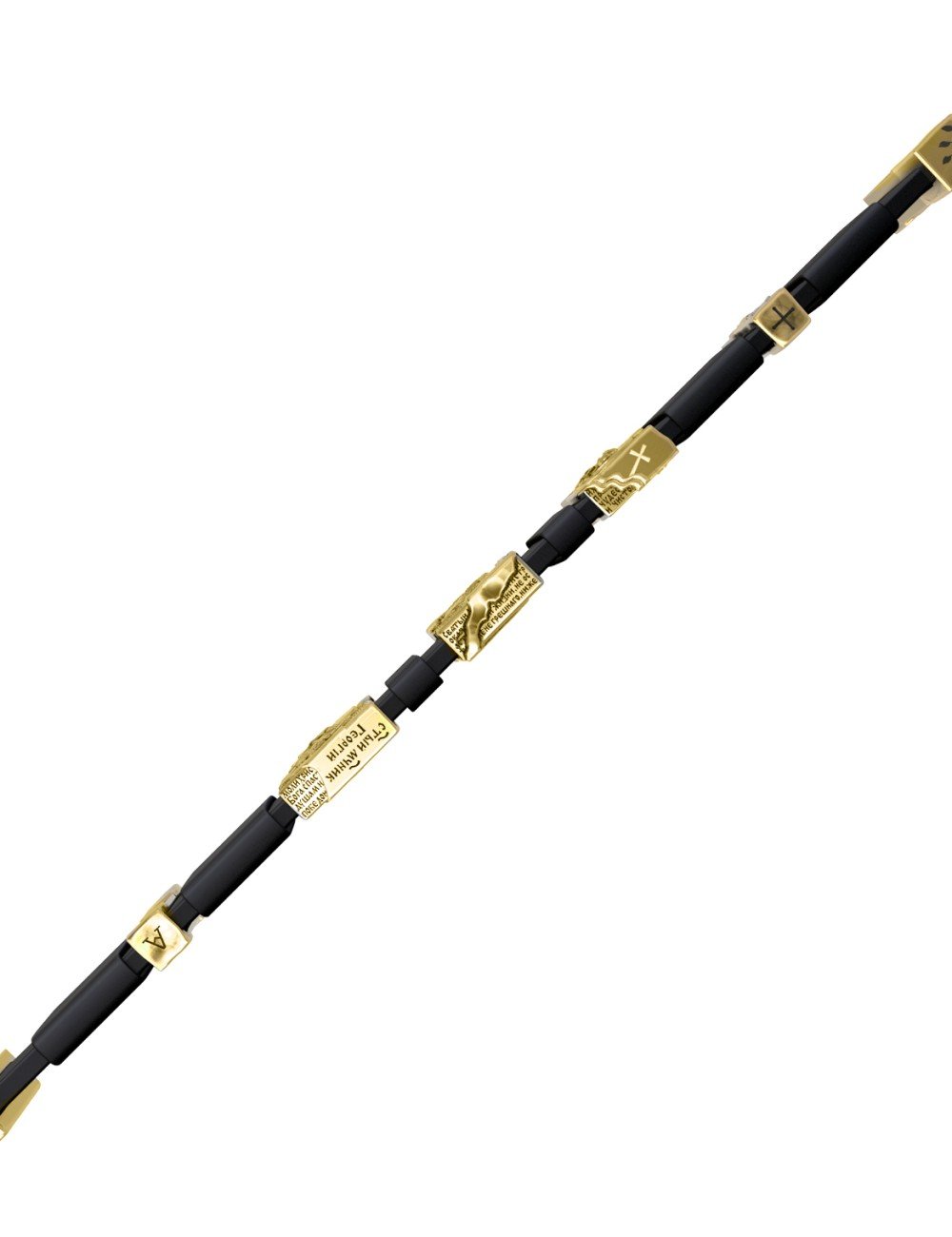 Браслет из лимонного золота c кожаным шнурком