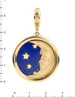 Подвеска из лимонного золота c бирюзой и лазуритом